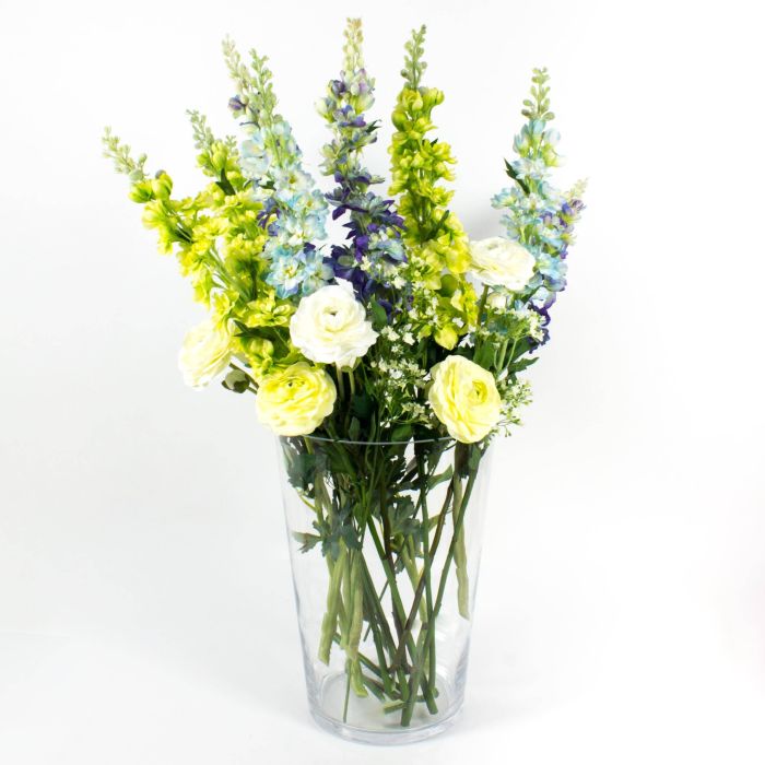 Grand vase en verre transparent de type tube. — Oh!MyFlor