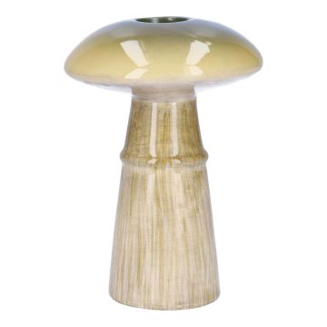 Vase décoratif en céramique PELISCHA, en forme de champignon, vert-crème, 15cm, Ø10cm