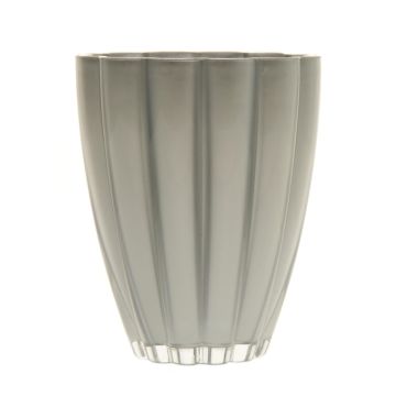 Vase de table BEA en verre, argent métallique, 17cm, Ø14cm