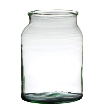 Vase en verre QUINN EARTH, recyclé, vert-transparent, 25cm, Ø19cm