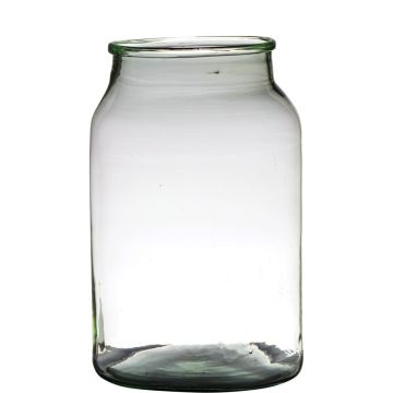 Vase en verre QUINN EARTH, recyclé, vert-transparent, 34cm, Ø22cm