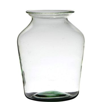 Vase en verre QUINN EARTH, recyclé, vert-transparent, 36cm, Ø24cm