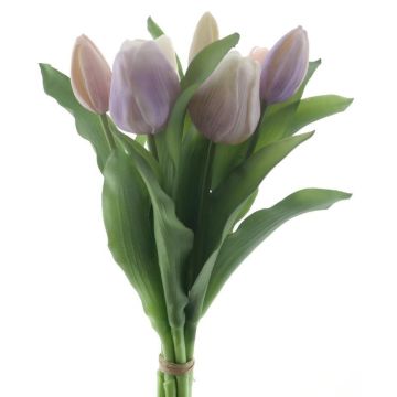 Bouquet de tulipes décoratives LONA, lilas-crème, 30cm, Ø20cm