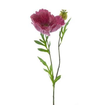 Coquelicot artificiel EDESSA, rose foncé, 80cm