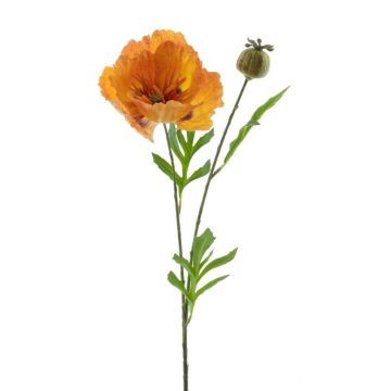 Coquelicot artificiel EDESSA, orange-jaune, 80cm