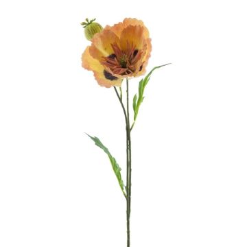 Coquelicot artificiel EDESSA, pêche-orange, 80cm