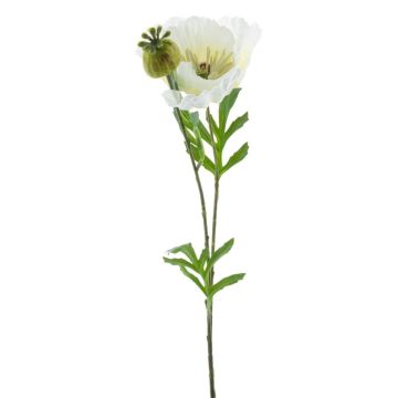 Coquelicot artificiel EDESSA, blanc, 80cm