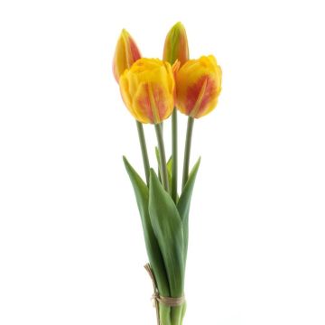 Bouquet de tulipes artificielles LANEA, orange-jaune, 30cm, Ø15cm