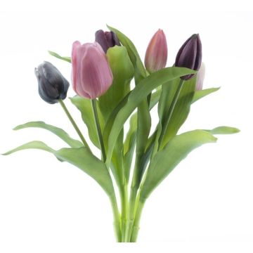 Bouquet de tulipes décoratives LONA, mauve-violet, 30cm, Ø20cm