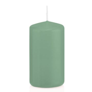 Bougie votive / bougie cylindrique MAEVA, vert, 12cm, Ø6cm, 40h - Made in Germany