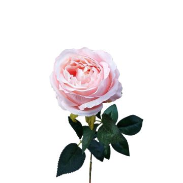 Fleur en plastique Rose CHERLEN, rose pâle, 60cm, Ø10cm