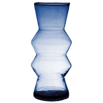 Vase ERCELINA en verre recyclé, bleu transparent, 27cm, Ø13cm