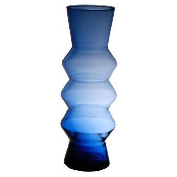 Vase ERCELINA en verre recyclé, bleu transparent, 36cm, Ø13cm