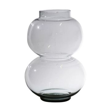 Vase boule en verre HERIBETO, recyclé, transparent, 25cm, Ø16cm