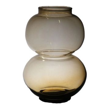 Vase boule en verre HERIBETO, recyclé, orange-brun-transparent, 25cm, Ø16cm