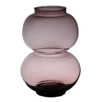 Vase boule en verre HERIBETO, recyclé, violet-transparent, 25cm, Ø16cm