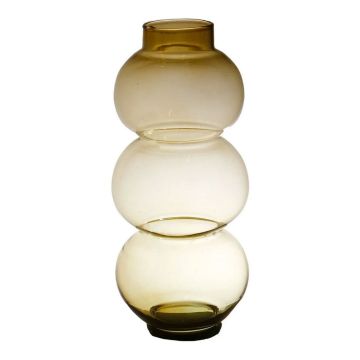 Vase boule en verre HERIBETO, recyclé, orange-brun-transparent, 40cm, Ø16cm