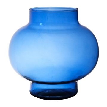 Vase boule RAINIERO, en verre recyclé, bleu-transparent, 23cm, Ø23cm