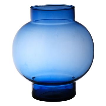 Vase boule RAINIERO, en verre recyclé, bleu-transparent, 26cm, Ø26cm