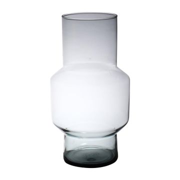 Vase à fleurs FORTUNATO en verre recyclé, transparent, 35cm, Ø19cm