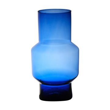 Vase à fleurs FORTUNATO en verre recyclé, bleu-transparent, 35cm, Ø19cm