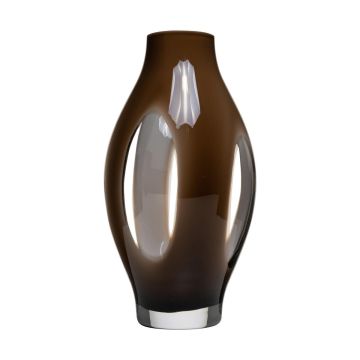 Vase en verre PROSPERO, brun-transparent, 30cm, Ø16cm