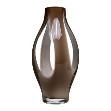 Vase en verre PROSPERO, brun-transparent, 40cm, Ø21cm