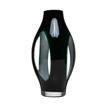 Vase en verre PROSPERO, vert-transparent, 30cm, Ø16cm