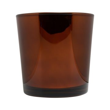 Cache-pot en verre ALENA SHINY, cuivre brillant, 19cm, Ø19cm