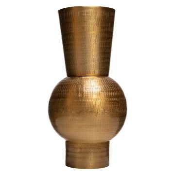 Vase en métal YESENIA avec structure, or, 40cm, Ø20cm