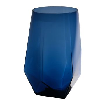 Vase de table MARSIA en verre, bleu-transparent, 15,5cm, Ø10cm