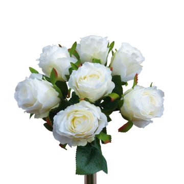 Bouquet de roses décoratives MURINET, blanc-crème, 35cm