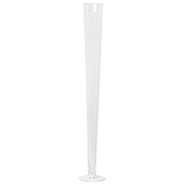 Vase à poser au sol en verre WANJA sur pied, transparent, 40cm, Ø11cm