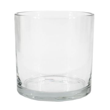 Verre à bougie cylindrique SANSA OCEAN, recyclé, transparent, 12cm, Ø12cm