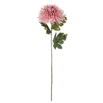 Chrysanthème en velours RUNDA, vieux rose-pêche, 70cm, Ø18cm