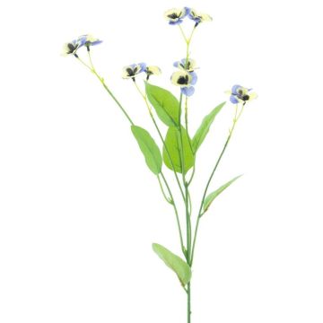 Branche artificielle Pensée YENIA, bleu clair-vert clair, 60cm