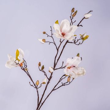 Magnolia artificiel LILO, blanc-rose, 110cm, Ø5-9cm