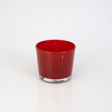 Photophore / Mini vase ALENA en verre, rouge, 8,5cm, Ø10cm