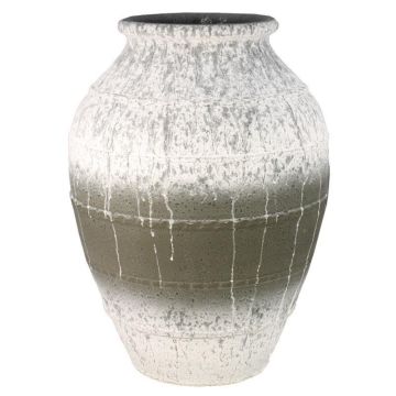 Vase à fleurs THANASIS en grès, gris-blanc, 50cm, Ø37cm