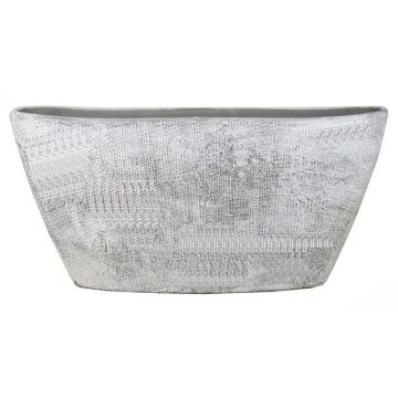 Coupe bateau en céramique AGAPE avec veinure, gris béton, 73x17x36cm