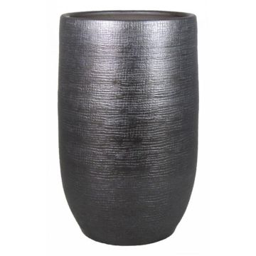 Vase en céramique AGAPE avec veinure, noir, 50cm, Ø32cm