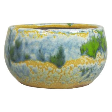 Coupe en céramique GIORGOS avec motif, ocre-vert-bleu, 14cm, Ø29cm