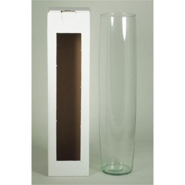 Vase à poser au sol en verre MANRESA, transparent, 50cm, Ø11,5cm
