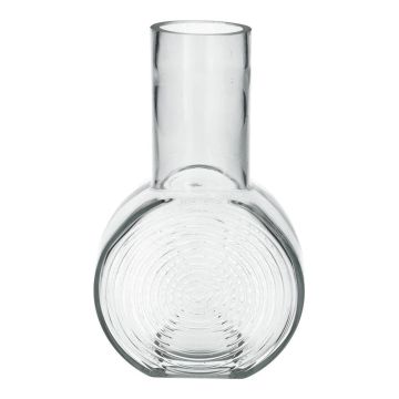 Vase décoratif rond ORESTINO en verre, transparent, 14x7,5x22,5cm
