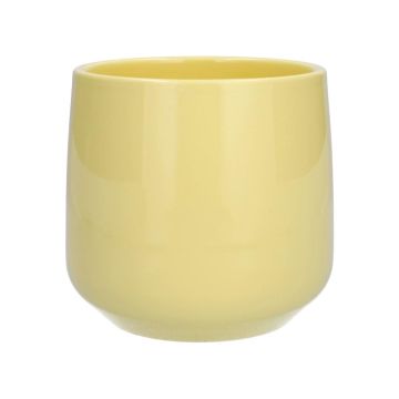 Cache-pot ZIOKA en céramique, jaune mat, 15,8cm, Ø18cm