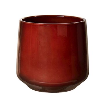 Cache-pot ZIOKA en céramique, rouge merlot, 26cm, Ø29cm