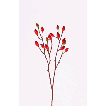 Branche décorative d'églantier EDITH avec fruits, rouge, 50cm