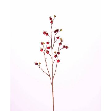 Branche décorative d'églantier GERDA avec fruits, rouge, 110cm