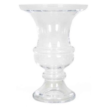 Vase à fleurs SONJA sur pied, entonnoir/rond, transparent, 34cm, Ø25cm