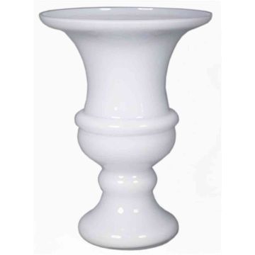 Vase à fleurs SONJA sur pied, entonnoir/rond, blanc, 34cm, Ø25cm